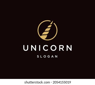 Plantilla de logotipo de cuerno de unicornio de lujo