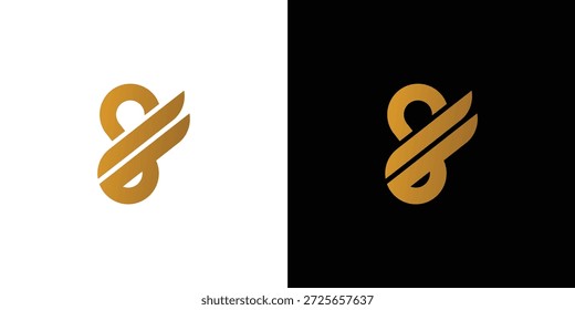 Design de logotipo de oito asas de luxo e exclusivo