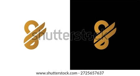 Luxury and unique eight wing logo design