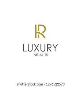 Luxury Unique Initials / Monogram Letter T and R logo design