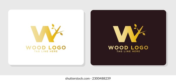 luxury and unique letter W logo for furniture and wedding, vector illustration