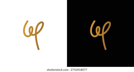 Luxury and unique letter WP initials logo design