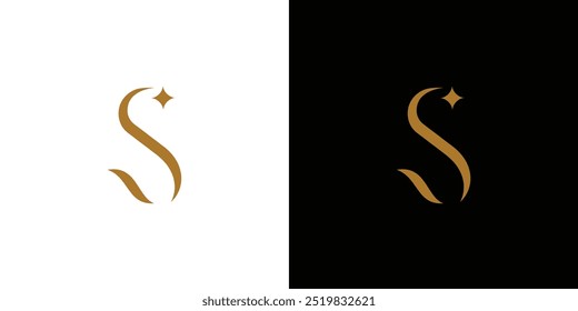 Design de logotipo S luxuoso e exclusivo 