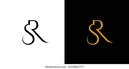 Luxury and unique SR logo design 