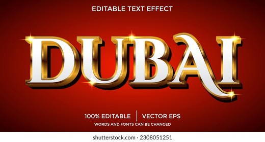 luxury UNITED ARAB EMIRATES DUBAI 3d editable text effect