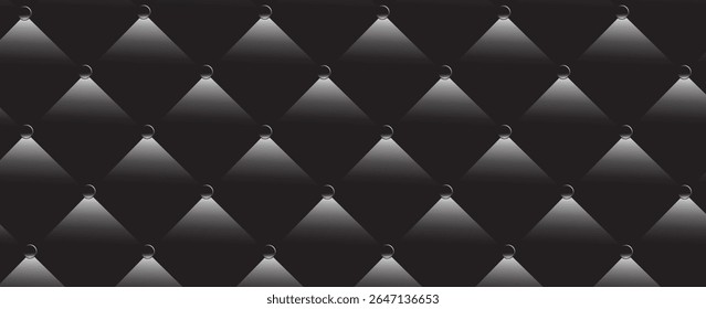 Fondo tapizado de lujo. Patrón de fondo en capas cosido. Fondo de sofá texturizado de cuero. Vector