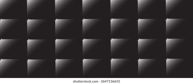 Fondo tapizado de lujo. Patrón de fondo en capas cosido. Fondo de sofá texturizado de cuero. Vectores