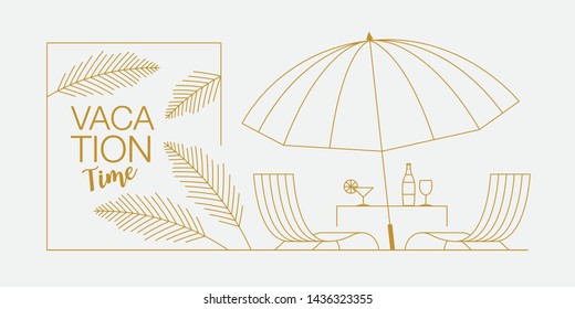 luxury vacation lined design vector