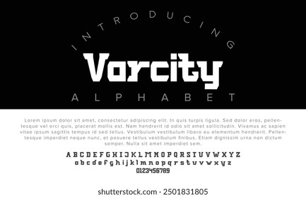 Luxury Varcity alphabet letters font for logo