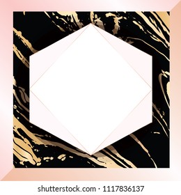 Luxury vector abstract background. Rose gold holiday background. Trendy template for design, party, invitation, web, banner, birthday, wedding card.
