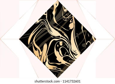 Luxury vector abstract background.Geometric seamless pattern. Gold line abstract polygonal background. Rose gold holiday background. 