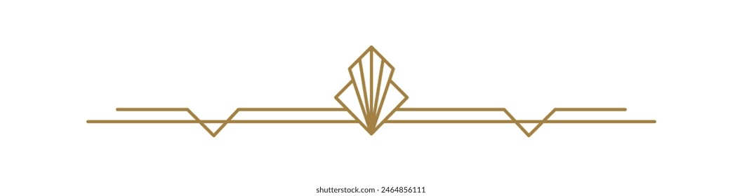 Luxury Vector art deco line divider. Text border horizontal line shape icon for holiday decorative business element, greeting card, invitation. design illustration