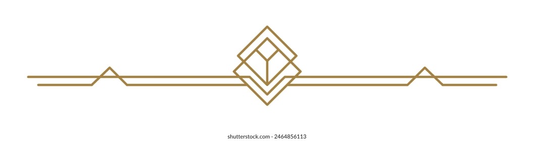 Luxury Vector art deco line divider. Text border horizontal line shape icon for holiday decorative business element, greeting card, invitation. design illustration