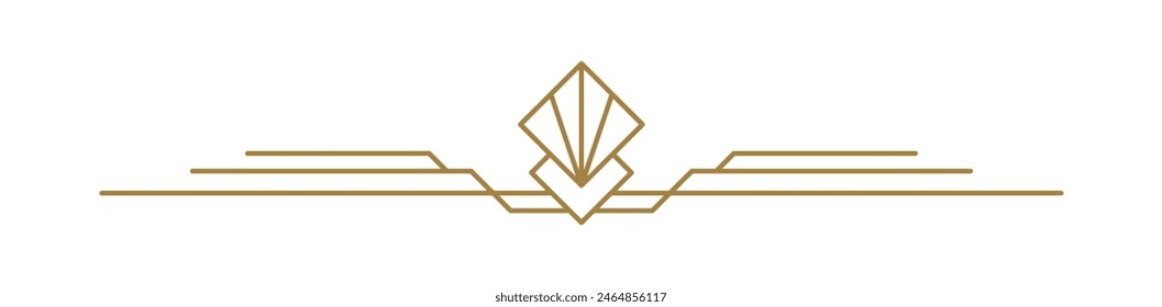 Luxury Vector art deco line divider. Text border horizontal line shape icon for holiday decorative business element, greeting card, invitation. design illustration