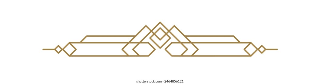 Luxury Vector art deco line divider. Text border horizontal line shape icon for holiday decorative business element, greeting card, invitation. design illustration