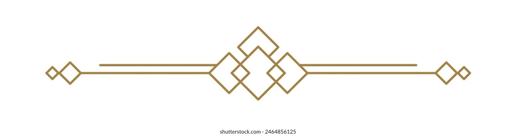 Separador de línea deco de Arte vectorial de lujo. Borde de texto Icono de forma de línea Horizontal para elemento de negocio decorativo de vacaciones, tarjeta de felicitación, invitación.
