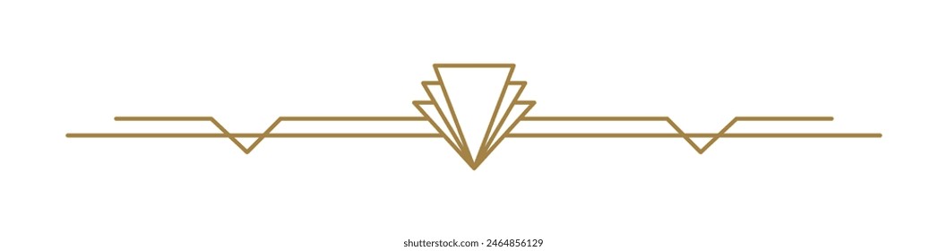 Luxury Vector art deco line divider. Text border horizontal line shape icon for holiday decorative business element, greeting card, invitation. design illustration