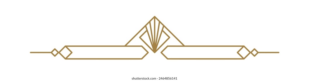 Luxury Vector art deco line divider. Text border horizontal line shape icon for holiday decorative business element, greeting card, invitation. design illustration