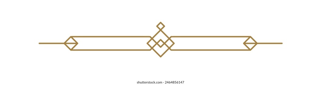 Separador de línea deco de Arte vectorial de lujo. Borde de texto Icono de forma de línea Horizontal para elemento de negocio decorativo de vacaciones, tarjeta de felicitación, invitación.