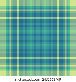 Luxury vector background plaid, minimal texture check textile. Colourful tartan fabric seamless pattern in cyan and lime colors.