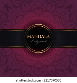 Luxury vector background template with ethnic floral mandala elements, Arabesque ornamental background