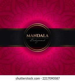 Luxury vector background template with ethnic floral mandala elements, Arabesque ornamental background