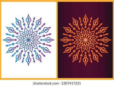Diseño mandala de fondo de papel de fondo de belleza vectorial de lujo. Patrón de patrón de color rojo oscuro y oro real étnico.