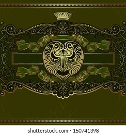 luxury vector design devil head with pattern background