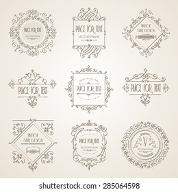 Luxury vector design frame & page decor. Ornament line logo design