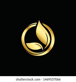 Luxury Vector of a earth and leaf logo combination. Planet and eco symbol or icon. Unique global and natural, organic logotype design template.