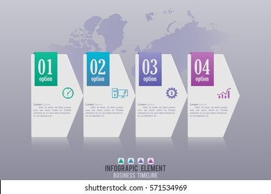 Luxury vector elements for infographic. Template for diagram, graph, presentation and chart. Business concept with 4 options, on grey background.