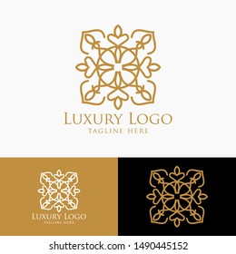 Luxury vector emblem in a circle shape with elegant. Classic elements. Can be used for logo ,invitation, menu, brochure