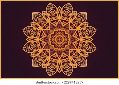 Plantilla de diseño de patrón de fondo de manala creativo y vectorial de lujo. Turco tradicional, indio, motivos árabes