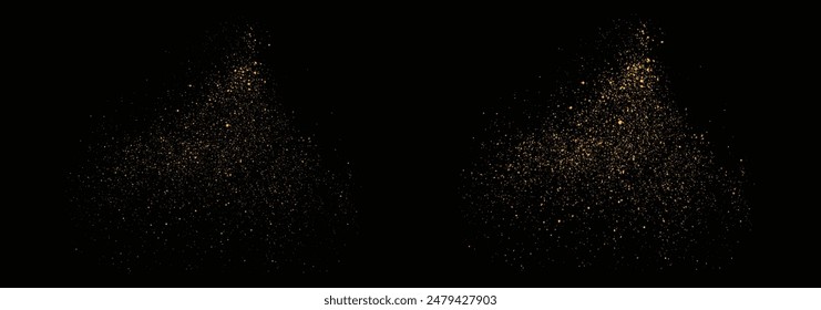 Vector de lujo de oro brillo confeti brillante decoración de polvo Elementos de fondo. Diseño de fondo transparente de efecto de luz brillante dorado brillante