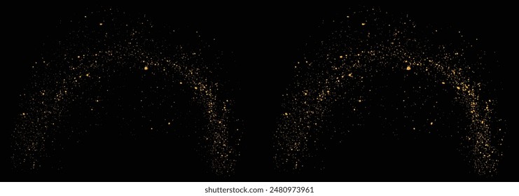 Luxury vector gold glitter confetti shiny dust decoration elements background