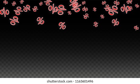 Luxury Vector Gold Percentage Sign Confetti on Transparent. Percent Sale Background. Business, Economics Print. Discount Illustration. Promotion Poster. Black Friday Banner. Special offer Template.