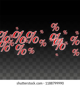 Luxury Vector Gold Percentage Sign Confetti on Transparent. Percent Sale Background. Business, Economics Print. Discount Illustration. Promotion Poster. Black Friday Banner. Special offer Template.