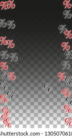 Luxury Vector Gold Percentage Sign Confetti on Transparent. Percent Sale Background. Business, Economics Print. Discount Illustration. Promotion Poster. Black Friday Banner. Special offer Template.