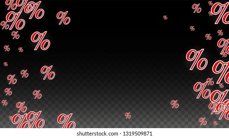 Luxury Vector Gold Percentage Sign Confetti on Transparent. Percent Sale Background. Business, Economics Print. Discount Illustration. Promotion Poster. Black Friday Banner. Special offer Template.