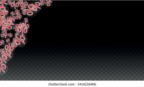 Luxury Vector Gold Percentage Sign Confetti on Transparent. Percent Sale Background. Business, Economics Print. Discount Illustration. Promotion Poster. Black Friday Banner. Special offer Template.