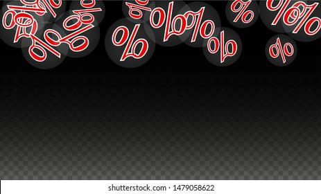 Luxury Vector Gold Percentage Sign Confetti on Transparent. Percent Sale Background. Business, Economics Print. Discount Illustration. Promotion Poster. Black Friday Banner. Special offer Template.