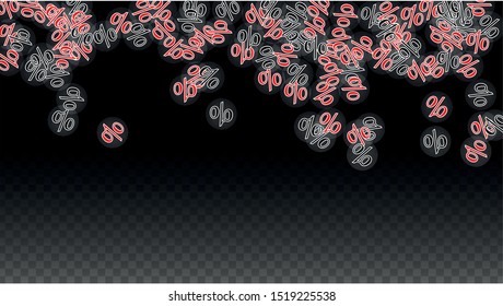 Luxury Vector Gold Percentage Sign Confetti on Transparent. Percent Sale Background. Business, Economics Print. Discount Illustration. Promotion Poster. Black Friday Banner. Special offer Template.