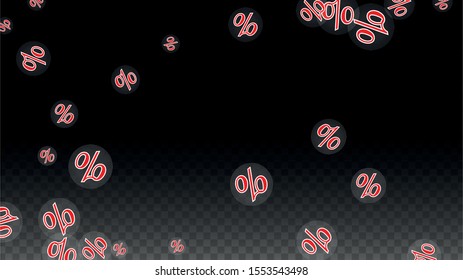 Luxury Vector Gold Percentage Sign Confetti on Transparent. Percent Sale Background. Business, Economics Print. Discount Illustration. Promotion Poster. Black Friday Banner. Special offer Template.