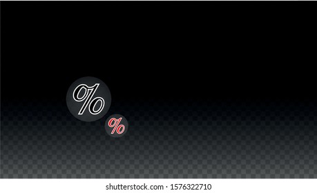 Luxury Vector Gold Percentage Sign Confetti on Transparent. Percent Sale Background. Business, Economics Print. Discount Illustration. Promotion Poster. Black Friday Banner. Special offer Template.