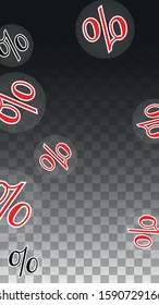 Luxury Vector Gold Percentage Sign Confetti on Transparent. Percent Sale Background. Business, Economics Print. Discount Illustration. Promotion Poster. Black Friday Banner. Special offer Template.