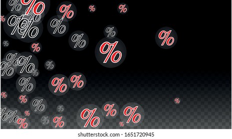 Luxury Vector Gold Percentage Sign Confetti on Transparent. Percent Sale Background. Business, Economics Print. Discount Illustration. Promotion Poster. Black Friday Banner. Special offer Template.