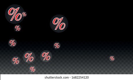 Luxury Vector Gold Percentage Sign Confetti on Transparent. Percent Sale Background. Business, Economics Print. Discount Illustration. Promotion Poster. Black Friday Banner. Special offer Template.