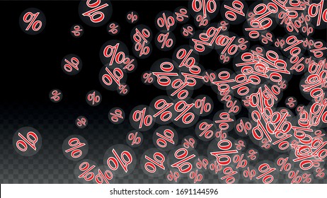 Luxury Vector Gold Percentage Sign Confetti on Transparent. Percent Sale Background. Business, Economics Print. Discount Illustration. Promotion Poster. Black Friday Banner. Special offer Template.