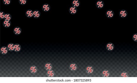 Luxury Vector Gold Percentage Sign Confetti on Transparent. Percent Sale Background. Business, Economics Print. Discount Illustration. Promotion Poster. Black Friday Banner. Special offer Template.