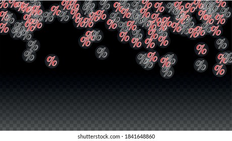 Luxury Vector Gold Percentage Sign Confetti on Transparent. Percent Sale Background. Business, Economics Print. Discount Illustration. Promotion Poster. Black Friday Banner. Special offer Template.